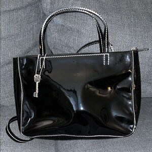 Fossil Black Patent Leather Handbag